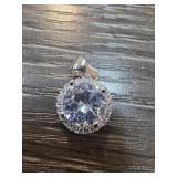 Sterling Silver Pendant With Rhinestone Accent
