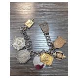 Sterling Silver Charm Bracelet with Multiple Charm