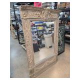 Ornate Wood-Framed Decorative Wall Mirror