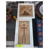 Framed Sand Artwork of Native American Themes