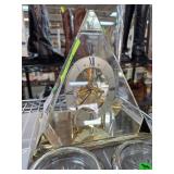 Bulova Pyramid Desk Clock with Gold-Tone Details