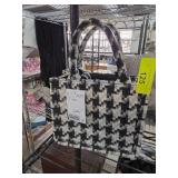 Black and White Houndstooth Tote Bag