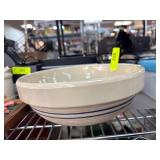 Vintage Brentwood Pottery Bowl with Blue Stripes