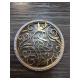 Sterling Silver Circle Pendant with Gold Accents