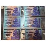 Zimbabwe $100 Trillion Silver Novelty Notes