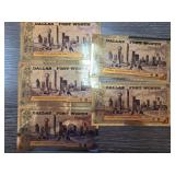 Five Dallas-Fort Worth 1/1000th oz gold notes