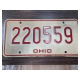 Vintage Ohio License Plate 220559