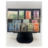 12 U.S. Vintage Postage Stamps