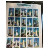 Sheet of Pacific Lighthouses Stamps