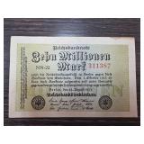 1923 German Reichsbanknote, Ten Million Mark