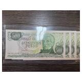 4 Argentine 500 Peso Banknotes