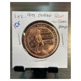 1 oz .999 Copper Right to Bear Arms Coin