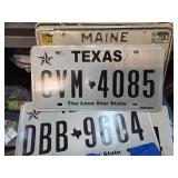 Vintage Maine and Texas License Plates