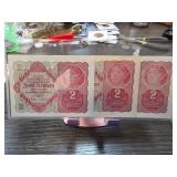 Uncirculated Austrian 2 Kronen Banknotes