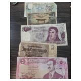 5 Assorted World Banknotes