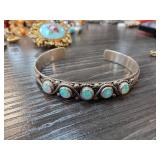 M Lee Sterling Silver Bracelet with Opal Accents