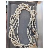 Freshwater Pearl and Lapis Bead Necklace