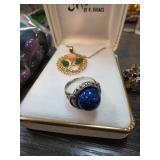 Jewelry Lot with Sterling Silver Lapis Ring