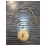 Mid-Century Pisces Zodiac Pendant Necklace