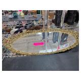 Ornate Oval Gold-Toned Vanity Mirror