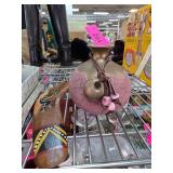 Decorative Pink and Gold Ceramic Vase