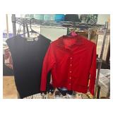 Ann Taylor Black Sweater and Red Cardigan