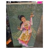 Painted Bamboo Beaded Wall Hanging