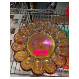 Iridescent Glass Plate with Scalloped Shell Design