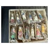 Twelve Painted Figurines in Box