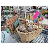Two Wicker Baskets with Dried Poppies