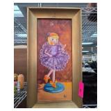 Framed Painting of Ballerina Signed Finnis