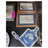 Framed Sketches and Delftware Collection