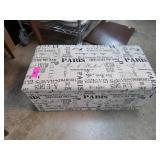 Paris-Themed Rectangular Storage Ottoman