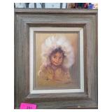 Framed Original Oil Painting of Child