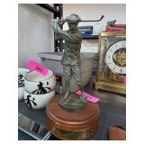 Harry Vardon Golf Statue on Wood Base
