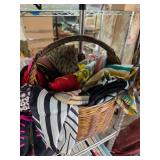 Basket, Scarves, and Handbag