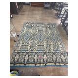 Decorative Woven bed Topper with Floral and Geomet