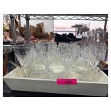Clear Cut Glass Goblets and Flutes