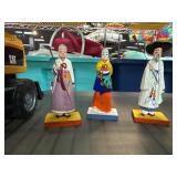Three Hand-Painted Figurines