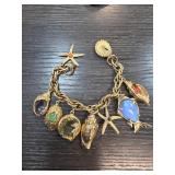 Gold-Tone Ocean-Themed Charm Bracelet