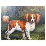 Spaniel Dog Oil Painting by M. Cote