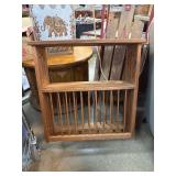 Wooden Wall-Mounted Rack with Rods and Pegs