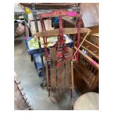 Flexible Flyer Wooden Snow Sled with Arrow Design