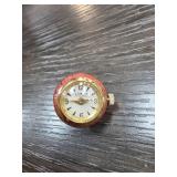 Limat Dome Wind-Up Clock in Red and Gold
