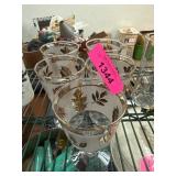 Glassware With Leaf and Etched Designs