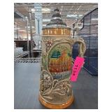 German Hand-Painted Ceramic Beer Stein