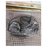 1986 Oval Metal Eagle Belt Buckle