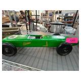 Green Wooden Race Car with Decals