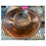 W Teak Wood Bowls and Serving Dish