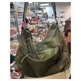 Green Faux Leather Hobo Shoulder Bag